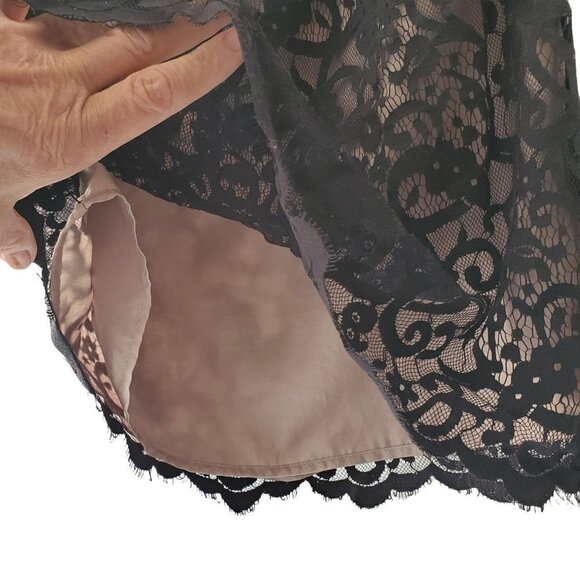 Ann Taylor Loft Womens Sheer Black Lace Pencil Skirt Scalloped Hem Lined Size 2 - Picture 6 of 9